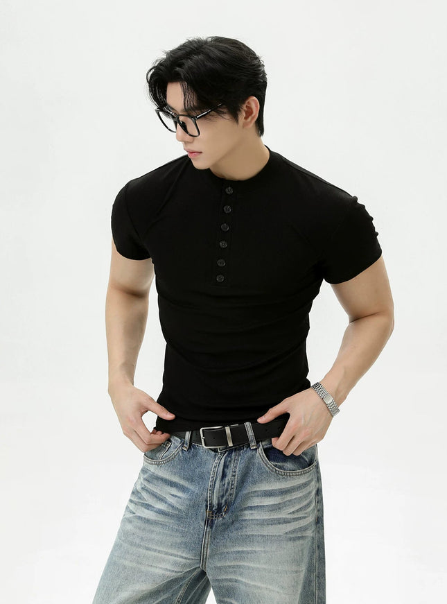 ヘンリースリムTシャツ