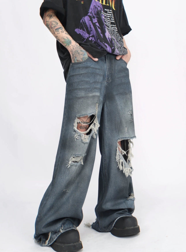 ダメージブルーデニム