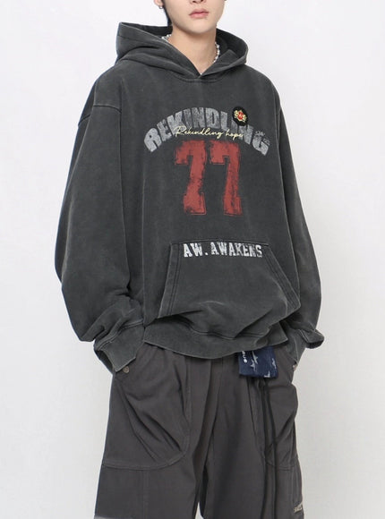 アシッドウォッシュ77フーディー