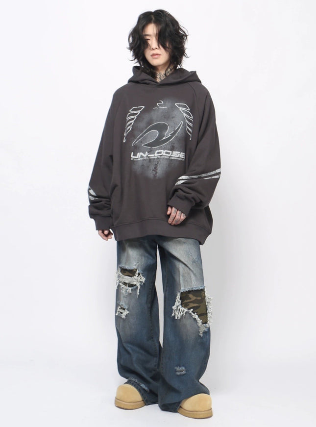 ヴィンテージグラフィックオーバーサイズパーカー