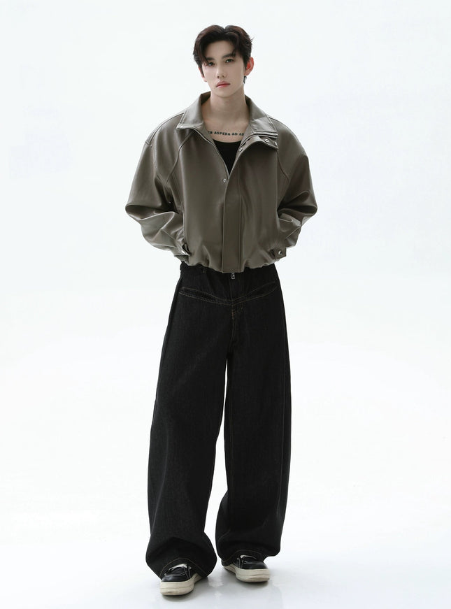 ショートシンプルレザージャケット