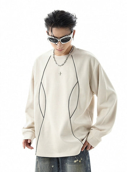 ラウンドネックスウェットロングTシャツ