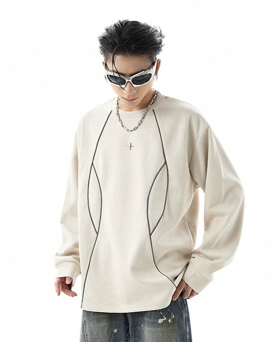 ラウンドネックスウェットロングTシャツ