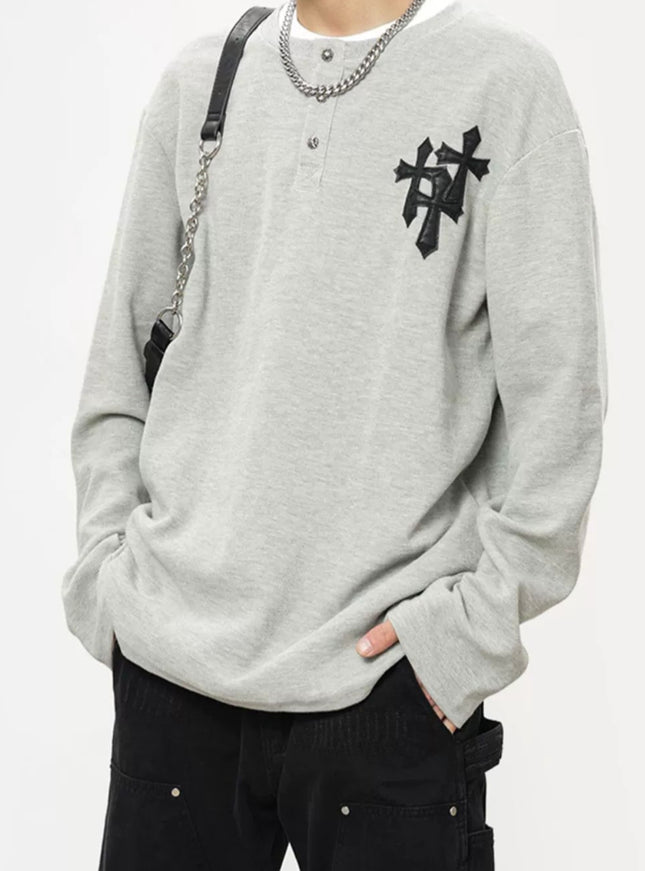 ヘンリークロスロングスリーブTシャツ