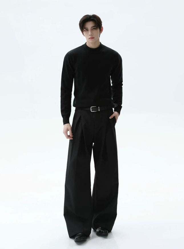 スリムタートルネックニット