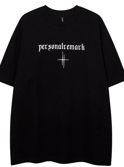 レタークロスラインTシャツ