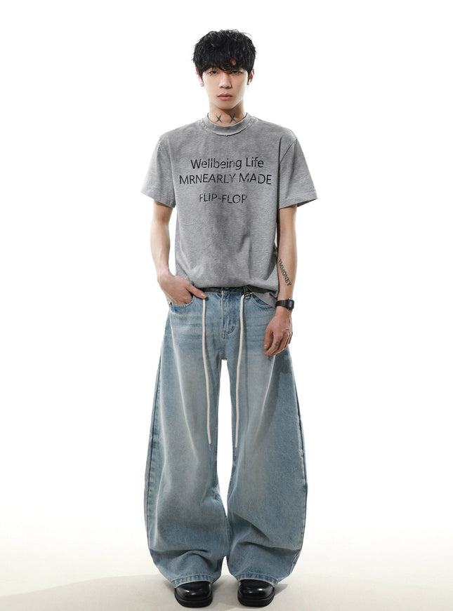 ウォッシュロゴTシャツ
