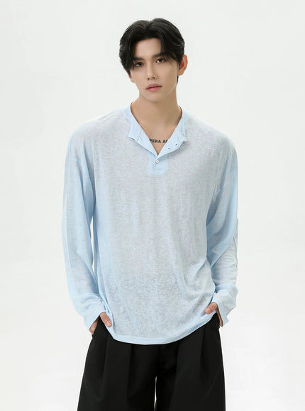 ヘンリークールロングスリーブTシャツ