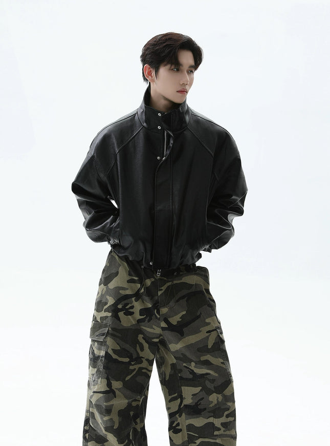 ショートシンプルレザージャケット