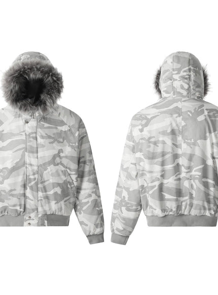 ホワイトカモフラージュダウンジャケット