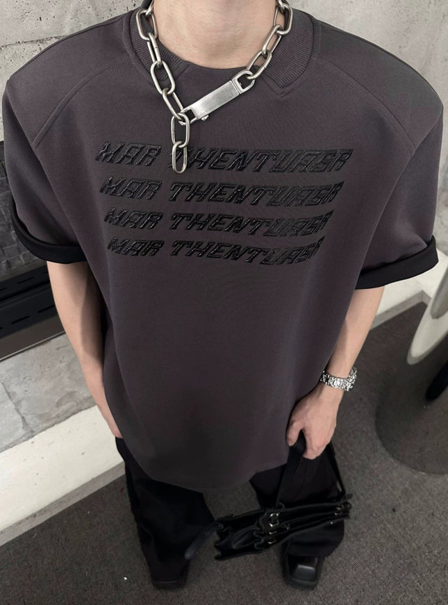 グラフィックモノクロームTシャツ