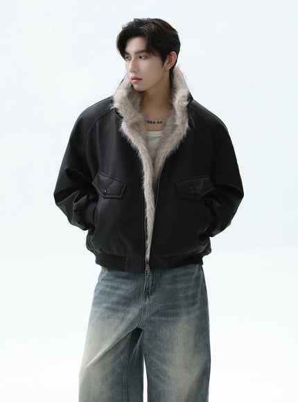 レザーファーカラージャケット