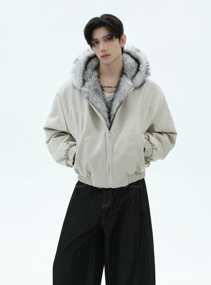 PUファーレザージャケット