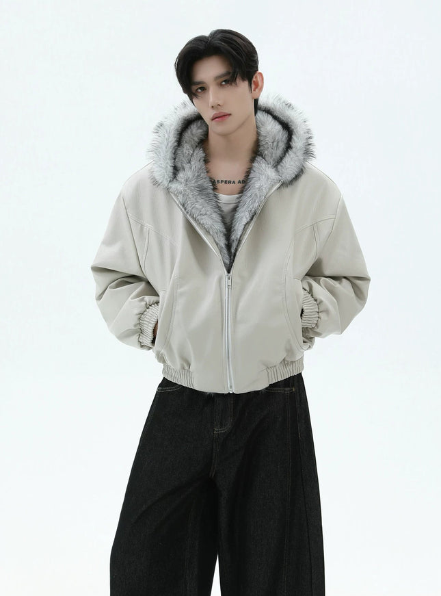 PUファーレザージャケット