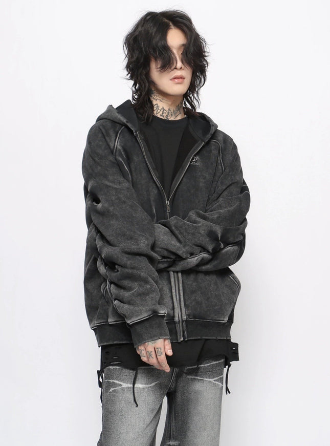 ウォッシュドヴィンテージジップフーディ