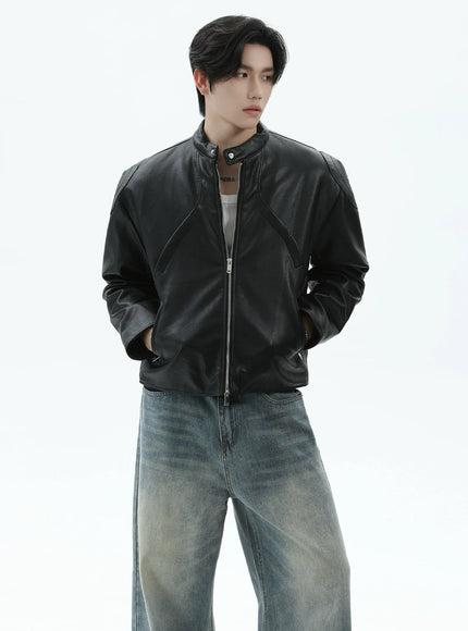 スタンドネックレザージャケット