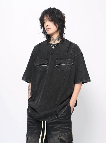 レトロプリーツウォッシュTシャツ