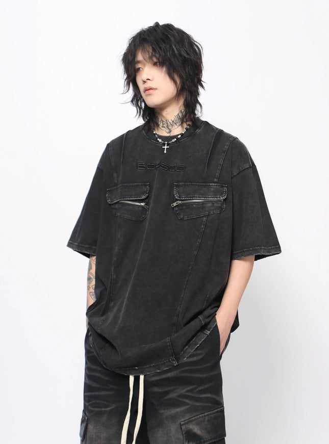 レトロプリーツウォッシュTシャツ