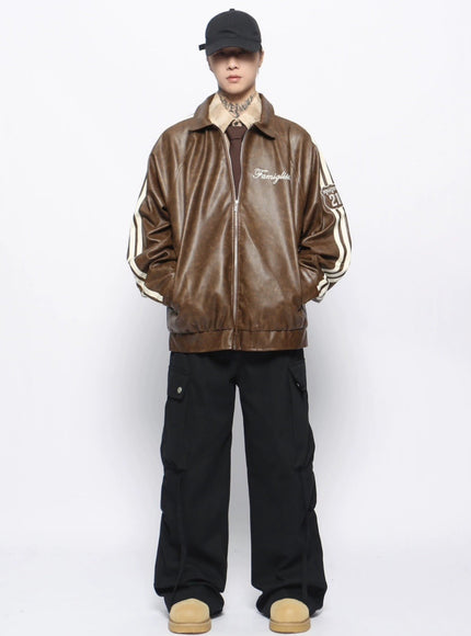 ライントラックレザージャケット