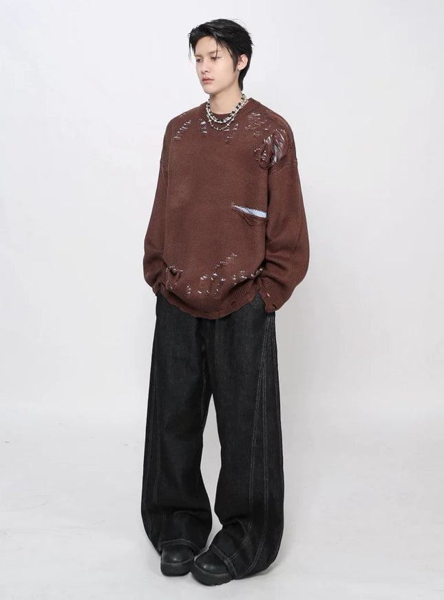 ルーズホールニット