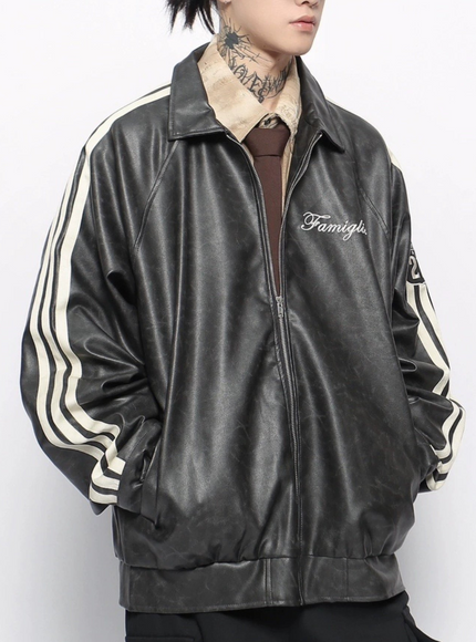 ライントラックレザージャケット