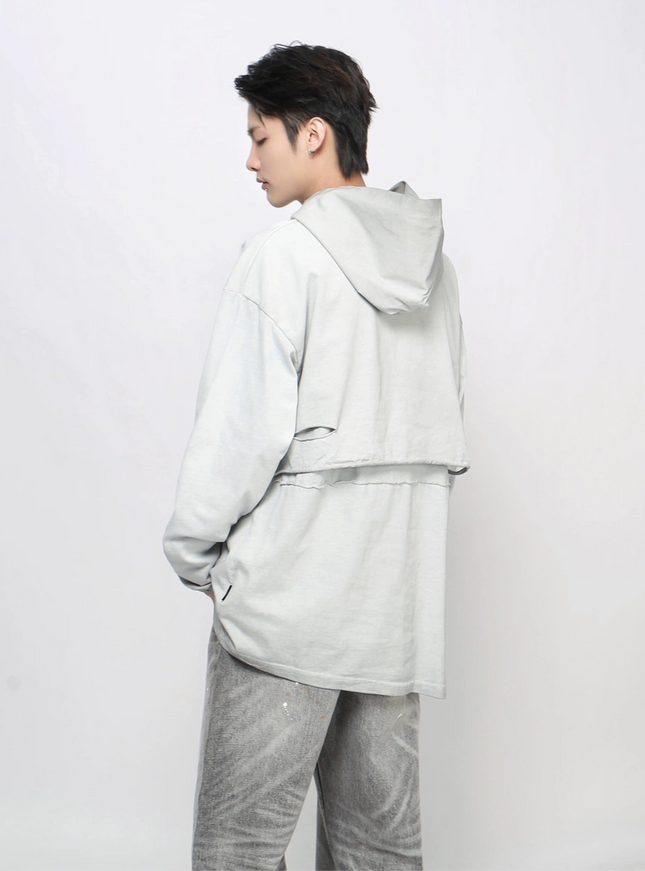 ダメージロゴプリントパーカー