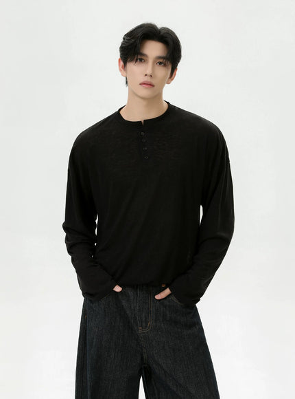 ヘンリークールロングスリーブTシャツ