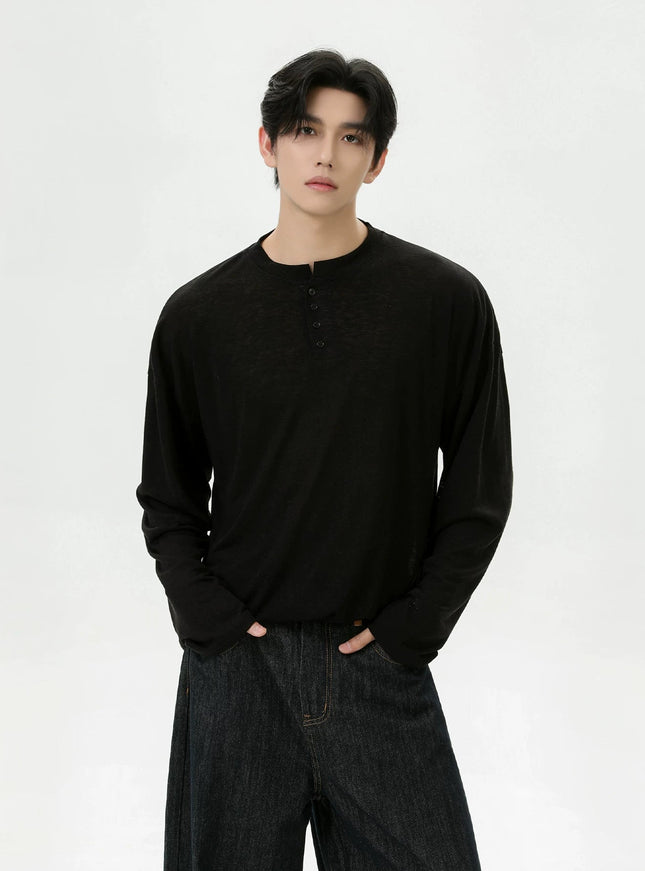 ヘンリークールロングスリーブTシャツ