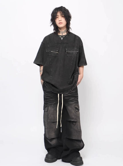 レトロプリーツウォッシュTシャツ