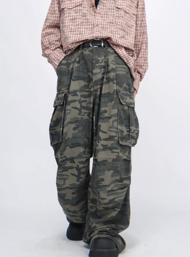 ストリートミリタリーワイドカーゴパンツ