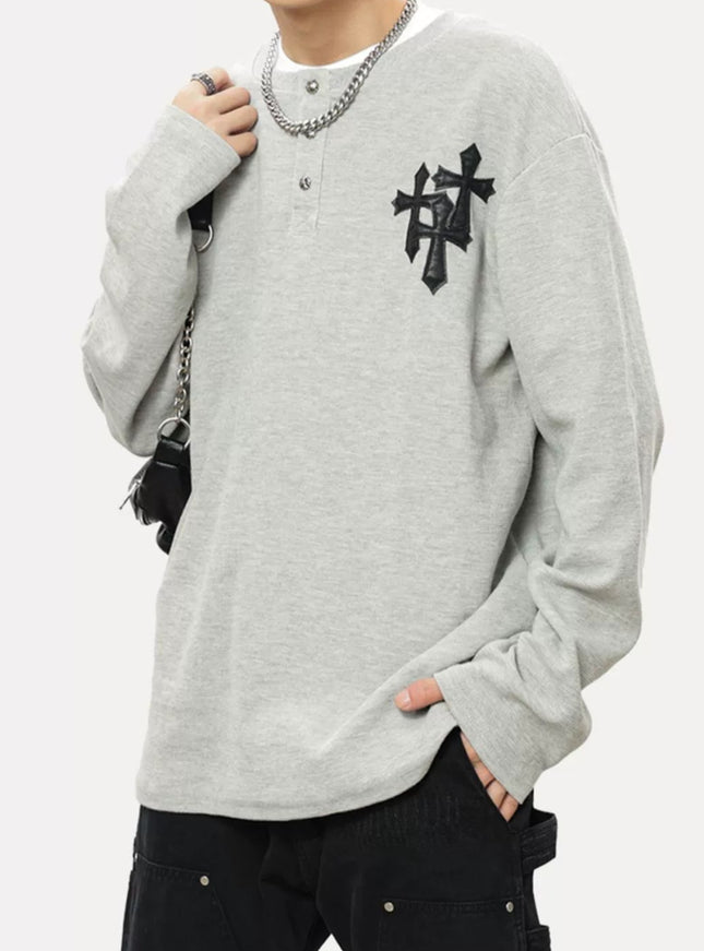 ヘンリークロスロングスリーブTシャツ