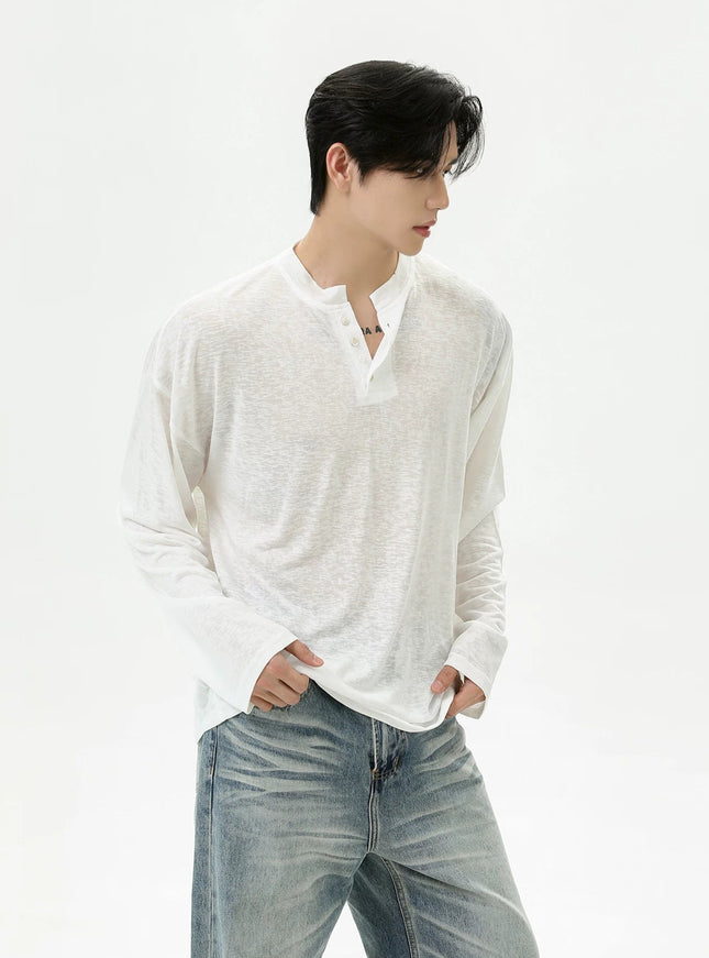 ヘンリークールロングスリーブTシャツ