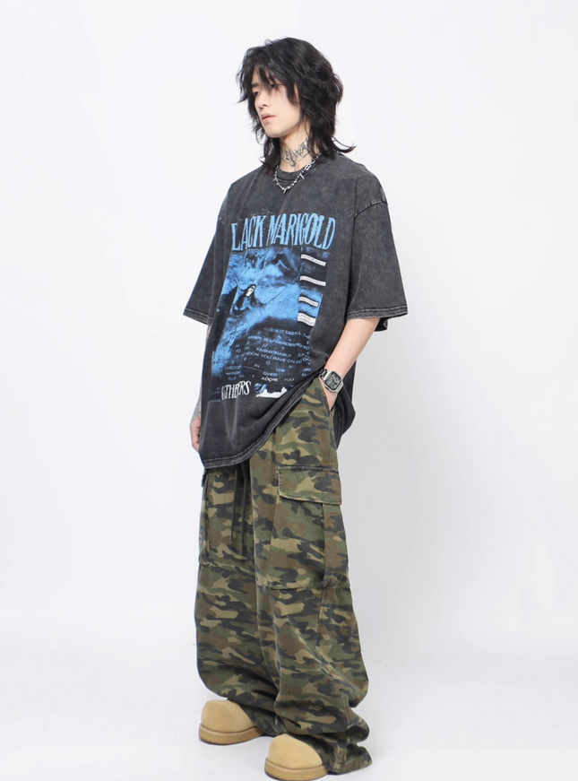 ウォッシュブルーTシャツ