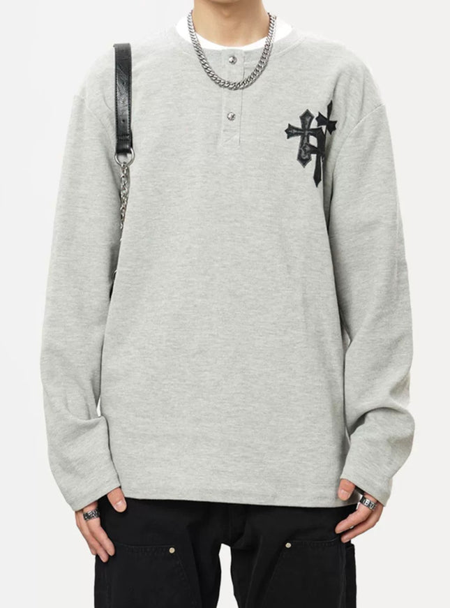 ヘンリークロスロングスリーブTシャツ