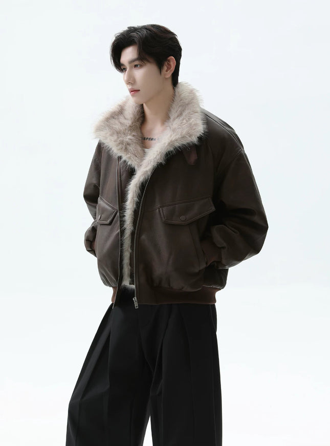 レザーファーカラージャケット