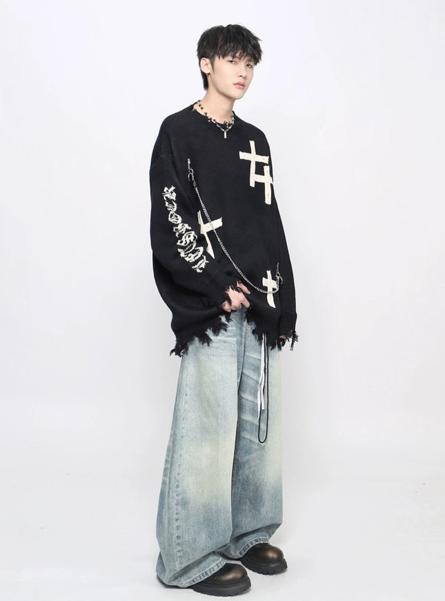 グランジクロスダメージニット