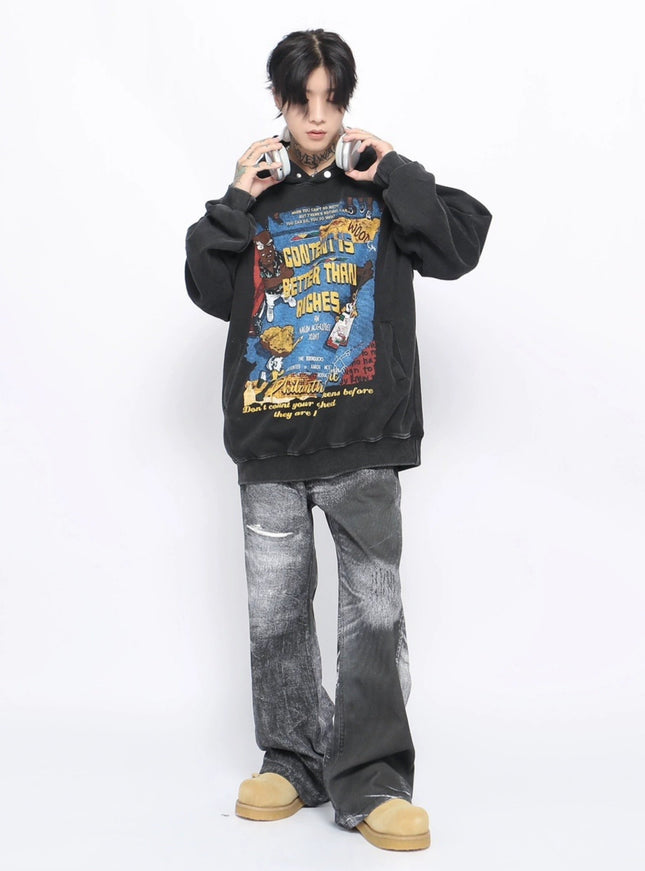 アートクラッシュオーバーサイズパーカー