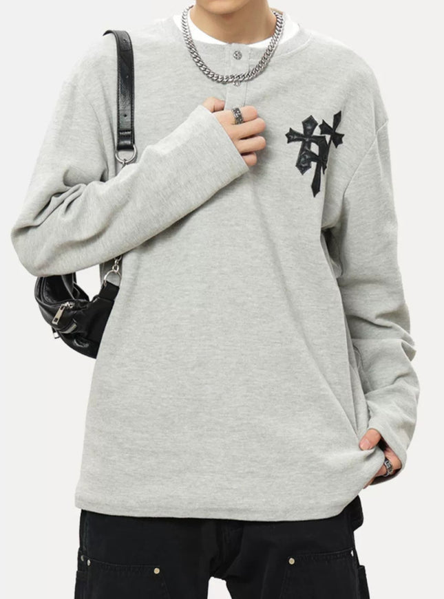 ヘンリークロスロングスリーブTシャツ