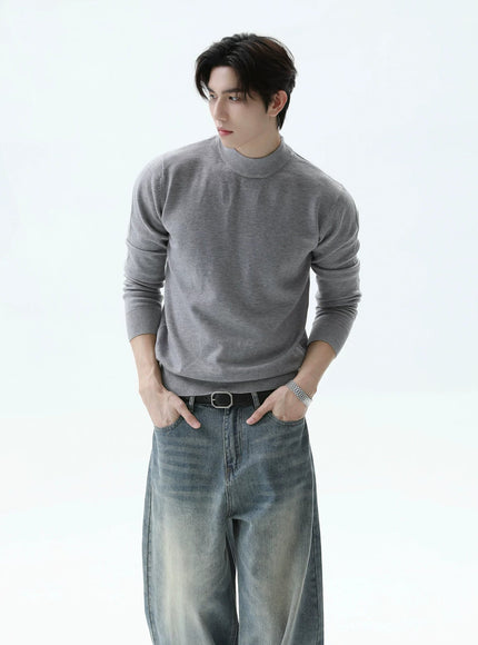 スリムタートルネックニット