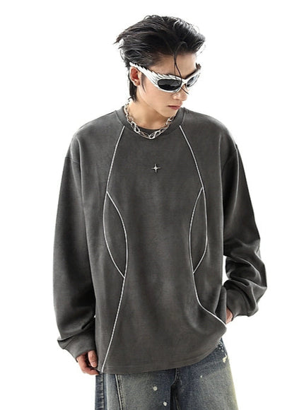 ラウンドネックスウェットロングTシャツ