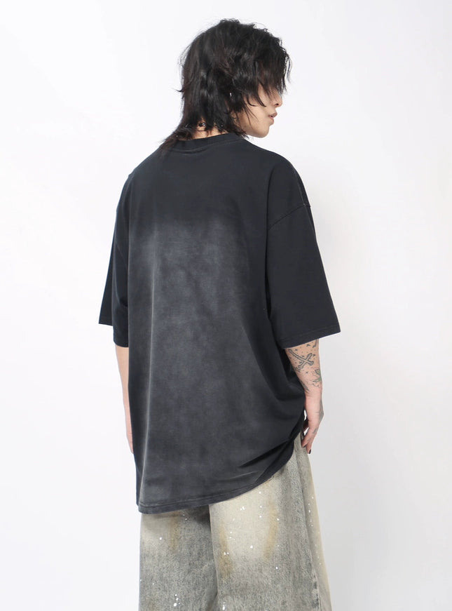 MプリントウォッシュTシャツ