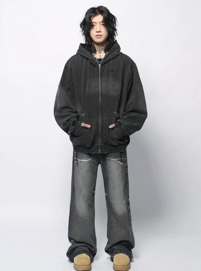 フェードグレーアーバンジップパーカー