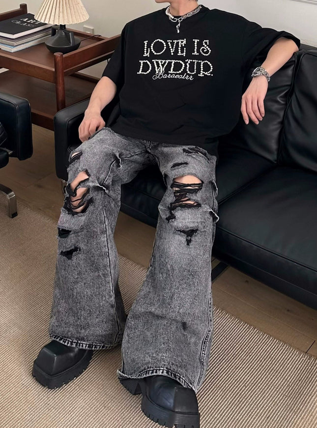 クラッシュウォッシュフレアデニム