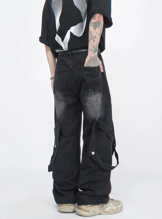 ストリートパッチワークデニム