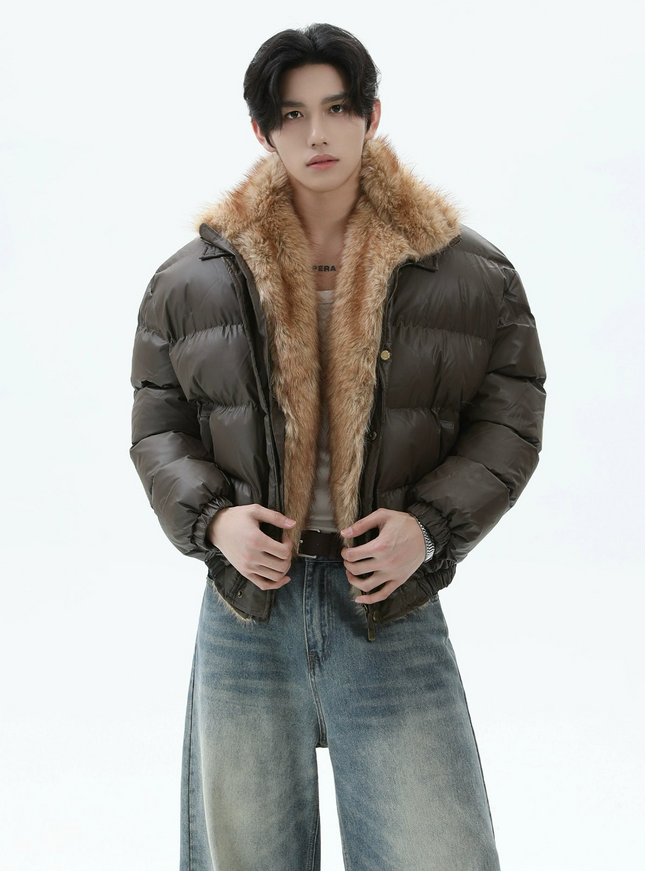 ブラックファーダウンジャケット