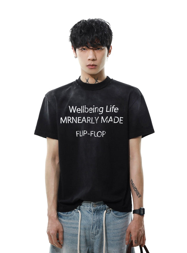 ウォッシュロゴTシャツ
