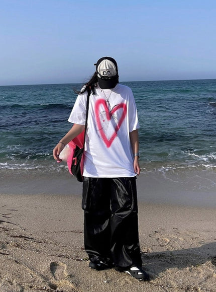 ラブプリントコリアンスタイルTシャツ