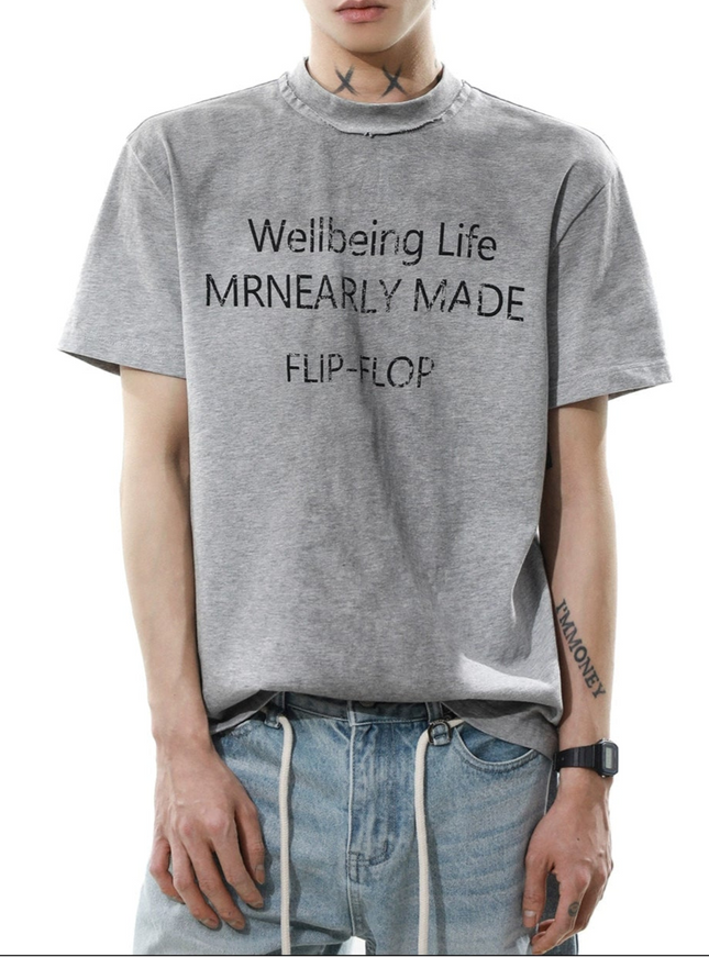 ウォッシュロゴTシャツ