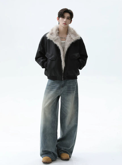 レザーファーカラージャケット