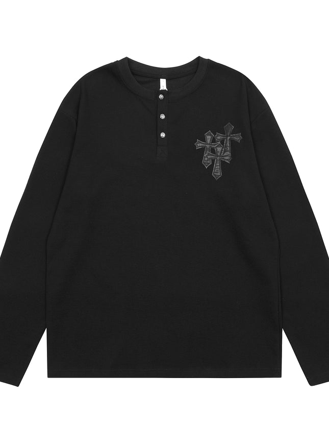 ヘンリークロスロングスリーブTシャツ